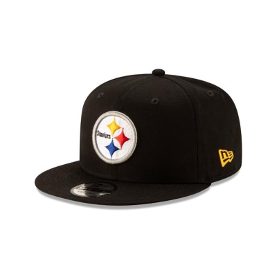 Black Pittsburgh Steelers Hat - New Era NFL Basic 9FIFTY Snapback Caps USA9035246